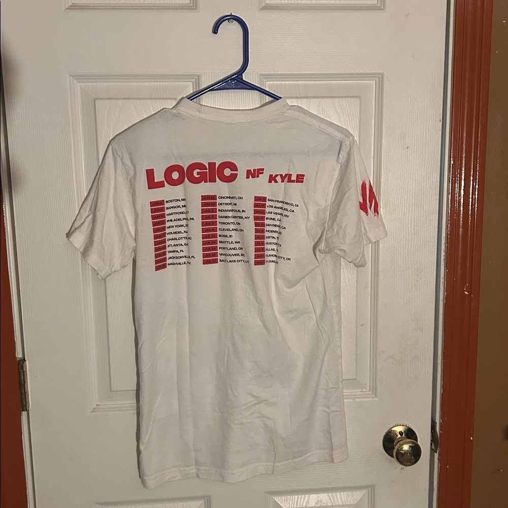 Logic Mens Tshirt Size Small White Bobby Tarantino vs Everybody Tour Hip Hop - Picture 3 of 5